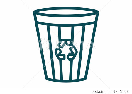 シンプルなゴミ箱アイコン - 削除や廃棄を示すデザイン 119815198