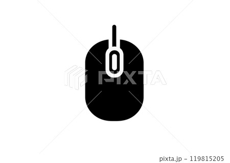 シンプルなマウスアイコン - 黒と白のミニマルデザインのイラスト素材 [119815205] - PIXTA