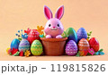 イースターエッグとうさぎのイメージイラスト Easter egg and rabbit illust 119815826