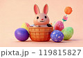 イースターエッグとうさぎのイメージイラスト Easter egg and rabbit illust 119815827