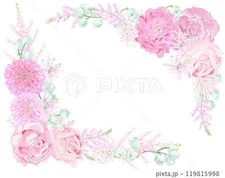 バラとスズランのフレーム 119815998