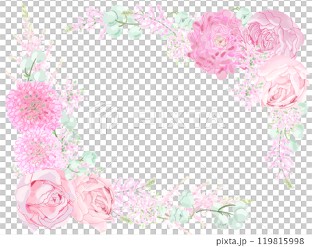 玫瑰和鈴蘭框架 119815998