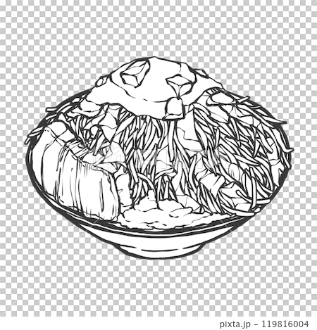 大份量拉麵的手寫筆畫風格插圖 大份量拉麵的手寫筆畫風格插圖 119816004