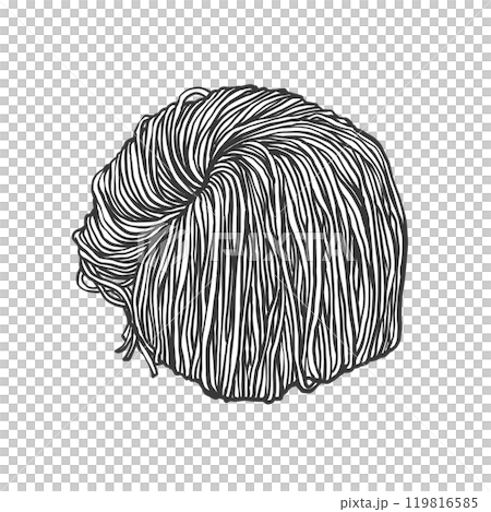 超細直面手寫毛筆繪畫風格插畫 119816585