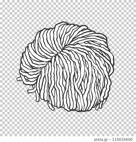 太ちぢれ麺の手書き筆絵風イラスト 119816600