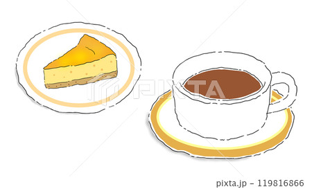コーヒー チーズケーキ イラスト 119816866