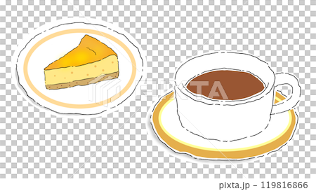コーヒー チーズケーキ イラスト 119816866