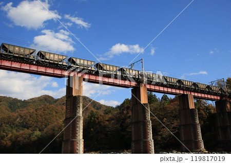 秩父鉄道荒川橋梁の風景 119817019