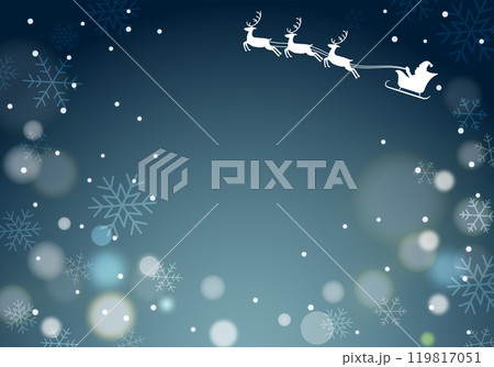 クリスマスフレームのサンタ飾り24の4 119817051