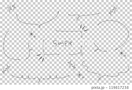 Simple hand-drawn speech bubble illustration, line drawing, black and white, transparent Simple hand-drawn speech bubble illustration, line drawing, black and white, transparent 119817238
