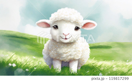 可愛い羊のイメージ,Generative AI,AI画像 119817299