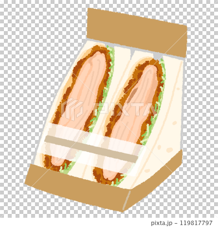 炸雞排三明治（三明治）插畫 119817797