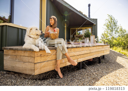 Relaxing on the Porch with a Loyal Companion Relaxing on the Porch with a Loyal Companion 119818313