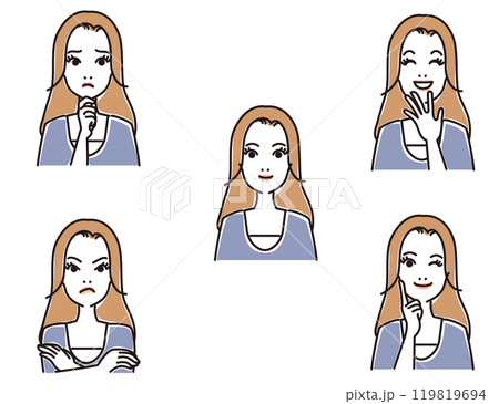 大人の女性の表情セット 119819694