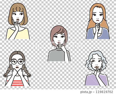 Various facial expressions for women 119819702