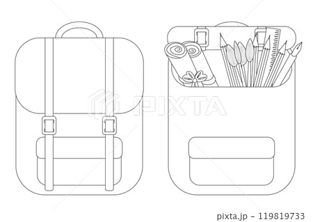 Back to School Backpack Coloring Page 119819733