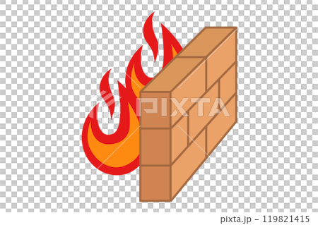 Illustration material of security improvement with a firewall 119821415