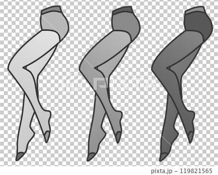 女性が履くストッキングの種類とカラーサンプル集 119821565