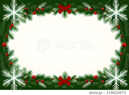 Frame template for christmas season celebration, christmas wreath concept. 119822673