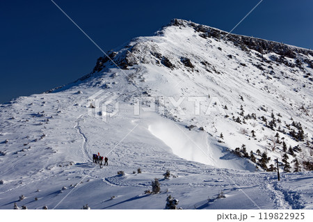 八ヶ岳連峰・赤岩ノ頭稜線を硫黄岳に向かう登山者 八ヶ岳連峰・赤岩ノ頭稜線を硫黄岳に向かう登山者 119822925