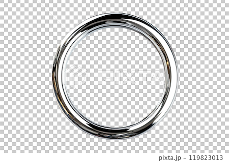 AI-generated item. Round frame in chrome on a transparent background. 119823013