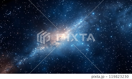 Distant Galaxy with Bright Stars in Deep Outer Space_4 119823230