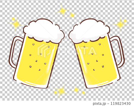 Illustration of a simple and cute beer mug Illustration of a simple and cute beer mug 119823430