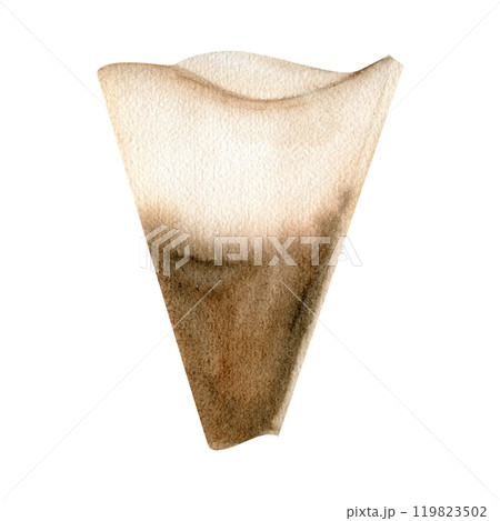 Coffee filter for brewing method watercolor illustration. Hand drawn black coffee maker element for coffee machine instruction, poster, menu, cafes design. Coffee filter for brewing method watercolor illustration. Hand drawn black coffee maker element for coffee machine instruction, poster, menu, cafes design. 119823502