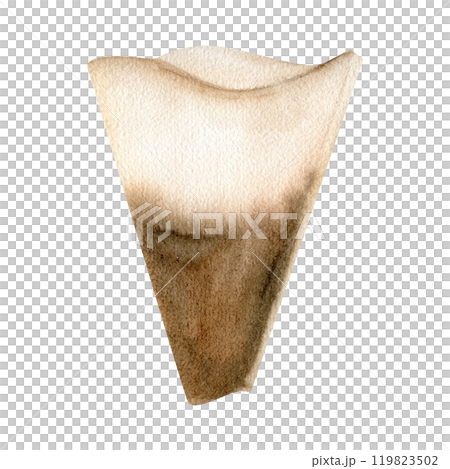 Coffee filter for brewing method watercolor illustration. Hand drawn black coffee maker element for coffee machine instruction, poster, menu, cafes design. Coffee filter for brewing method watercolor illustration. Hand drawn black coffee maker element for coffee machine instruction, poster, menu, cafes design. 119823502