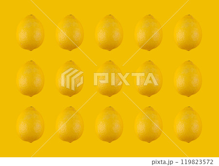 Vibrant yellow lemons forming pattern Vibrant yellow lemons forming pattern 119823572