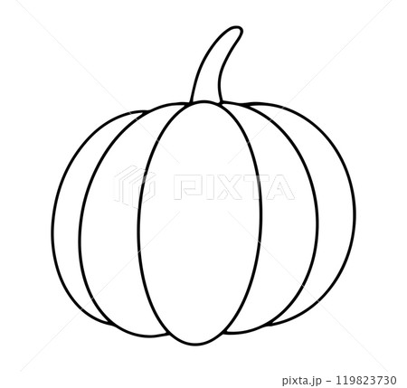 Coloring book. Vector illustration in doodle style. Halloween pumpkin. Design for kids 119823730