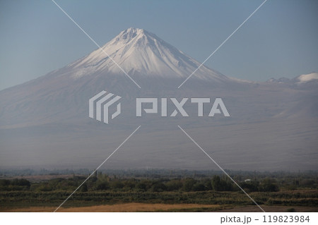 Distant View Of Mount Ararat In Eastern Turkey Near The Armenian Border 119823984