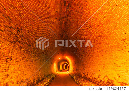 【群馬県】アプトの道・遊歩道のトンネル内部 【群馬県】アプトの道・遊歩道のトンネル内部 119824327