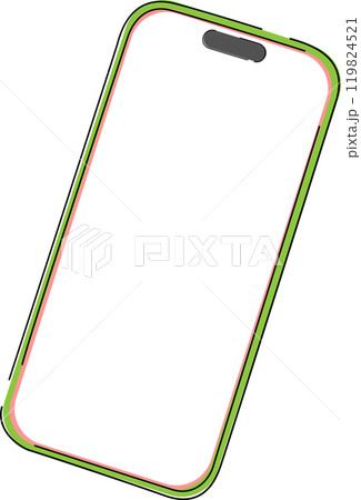 smartphone modern graphic mockup with screen isolated on transparent background, illustration colorful graphic design element for mockup about technology gadget and communication, no people. 119824521