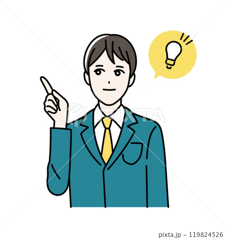 ひらめいた制服を着た学生のイラスト 119824526