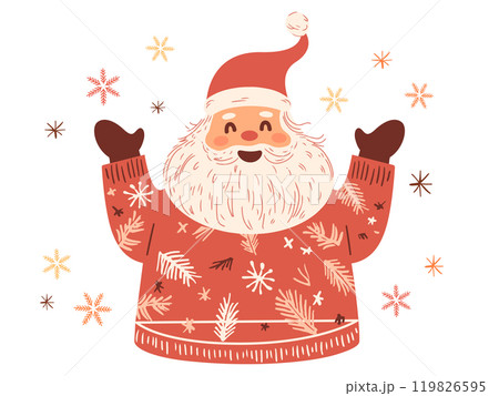 Hand-Drawn Santa Claus in Festive Winter Attire Hand-Drawn Santa Claus in Festive Winter Attire 119826595