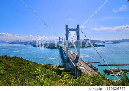 瀬戸大橋・鷲羽山・第一展望台から(岡山県・倉敷市) 瀬戸大橋・鷲羽山・第一展望台から(岡山県・倉敷市) 119826775