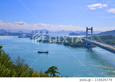 瀬戸大橋・鷲羽山・第一展望台から(岡山県・倉敷市) 瀬戸大橋・鷲羽山・第一展望台から(岡山県・倉敷市) 119826779