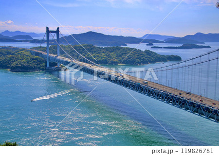 瀬戸大橋・鷲羽山・第一展望台から（岡山県・倉敷市） 119826781