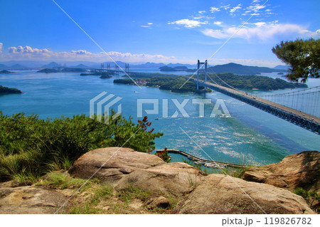 瀬戸大橋・鷲羽山・第一展望台から（岡山県・倉敷市） 119826782