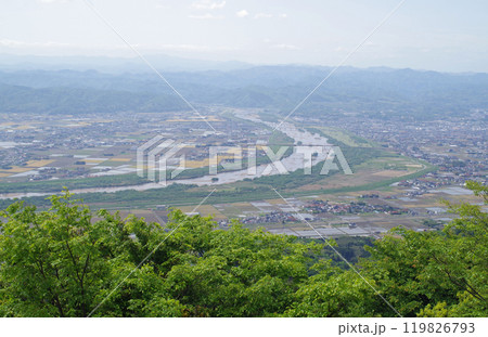 旅伏山山頂から眺めた出雲平野の景色 119826793