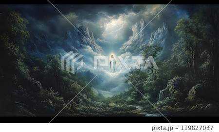 キリストが出現する神秘的な風景 キリストが出現する神秘的な風景 119827037