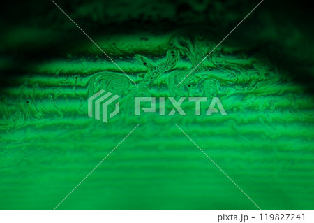 Green reflections, fluid abstraction, oil background, bright gradient 119827241