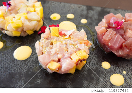 おいしいフレンチ、魚のタルタル おいしいフレンチ、魚のタルタル 119827452