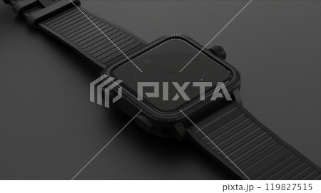 Stylish Black Smartwatch With a Sleek Design on a Dark Surface 119827515