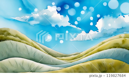 Nature background, watercolor style 119827684