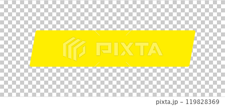 黄色のマーカーの線のような横長の長方形 - シンプルな斜めにカットしたテープ状のフレームや装飾の素材 119828369