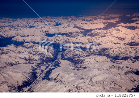 aerial view of the Alps over Zermatt, Switzerland aerial view of the Alps over Zermatt, Switzerland 119828757