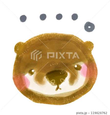 かわいい手描きのカワウソのキャラクターイラスト 無言 かわいい手描きのカワウソのキャラクターイラスト 無言 119828762