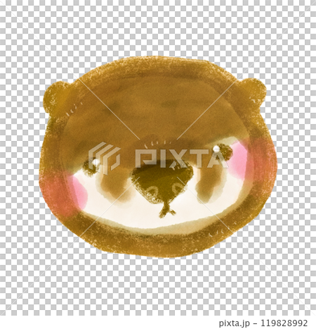 可愛的手繪水獺人物插畫臉 可愛的手繪水獺人物插畫臉 119828992